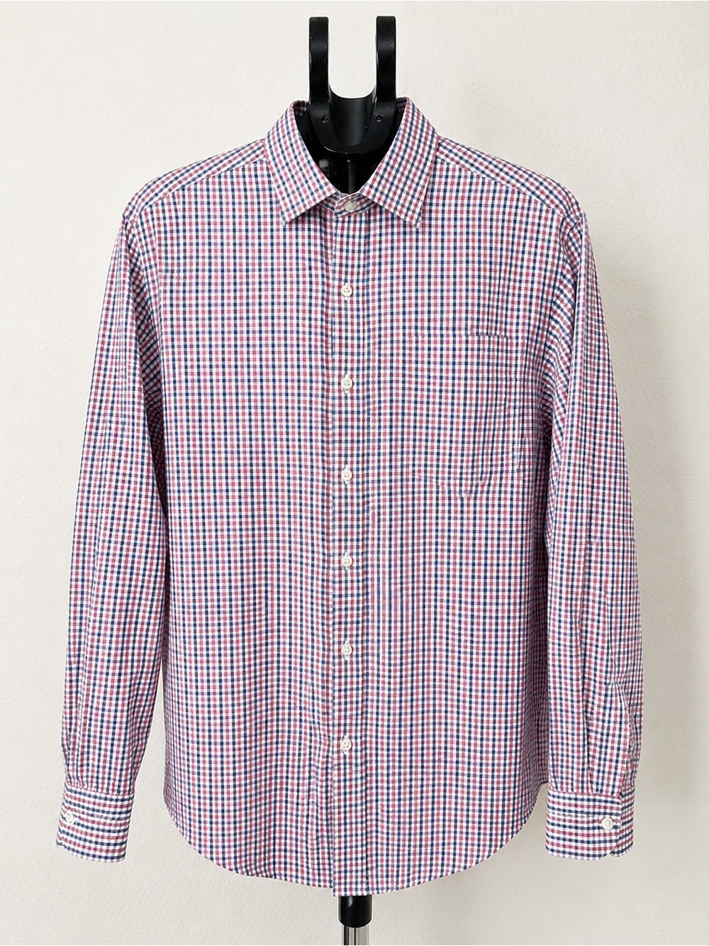 Club Room Regular Fit Button Down Shirt Men’s 16.5 34/35 Red Blue Check